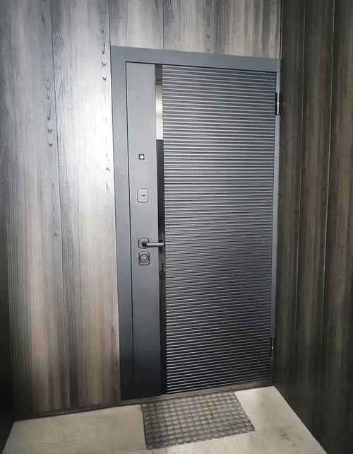 Дверь графит с полосой