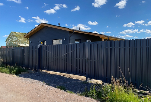 Ворота с полотном из штакетника Ворота с полотном из штакетника